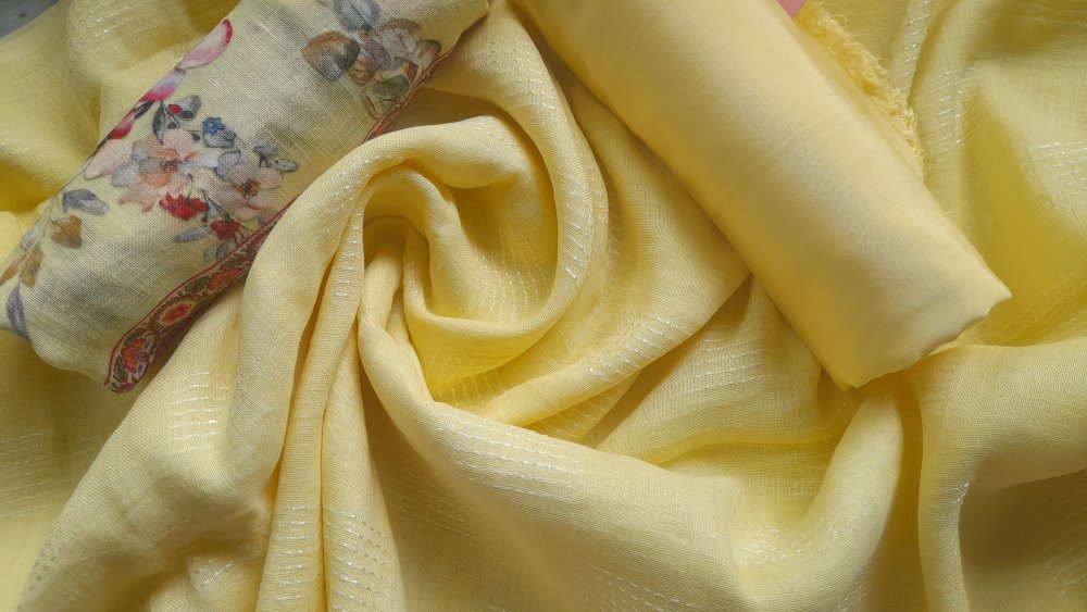 Yellow Linen Unstiched Suit sku-118455