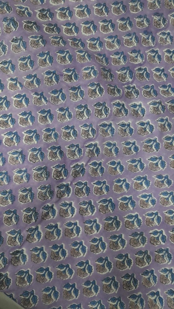 Mauve Cotton Block Printed Unstitched Suit. Sku 120923