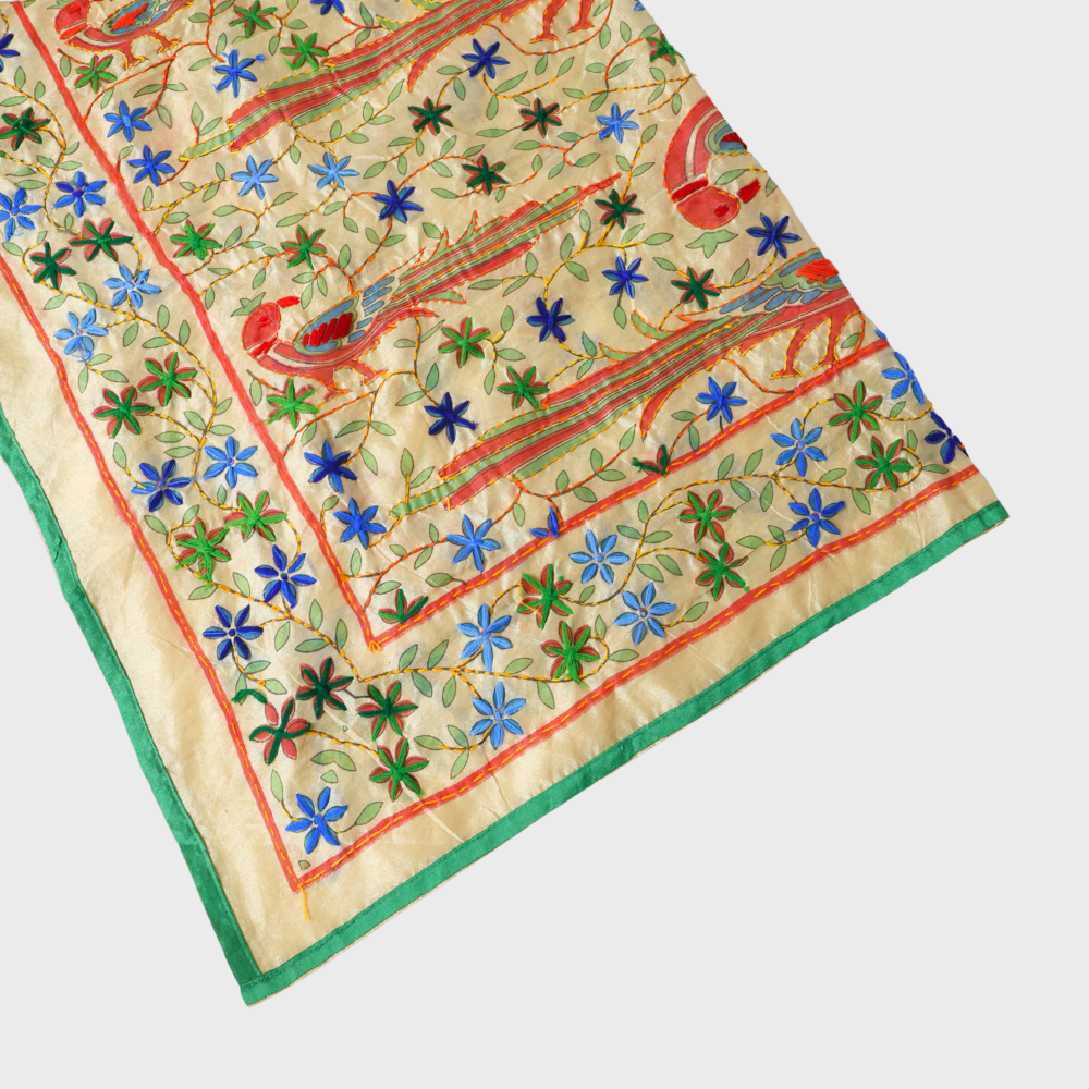 Beige Chanderi Dupatta. Sku 115409