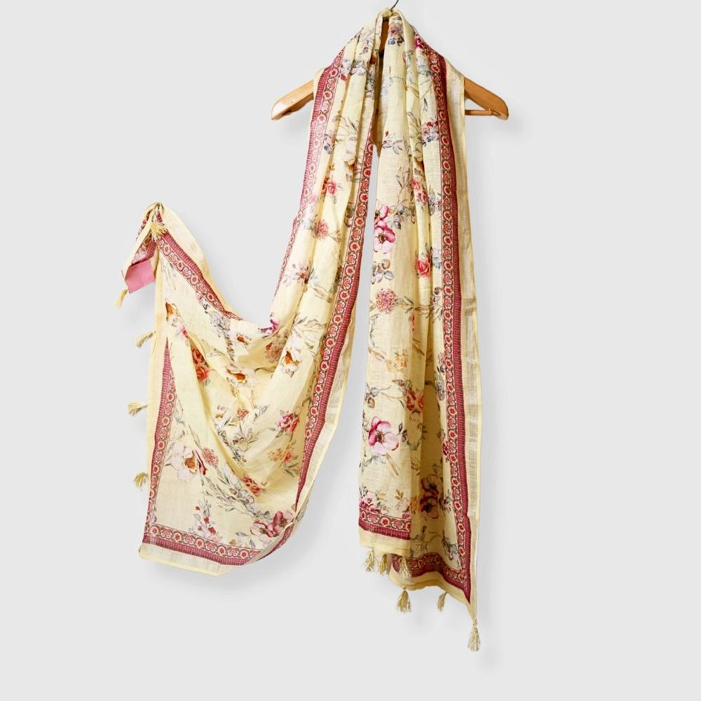 Yellow Linen Unstiched Suit sku-118455