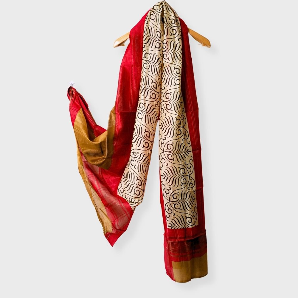 Brown Three Piece Suit With Katha Work. Sku 119634
